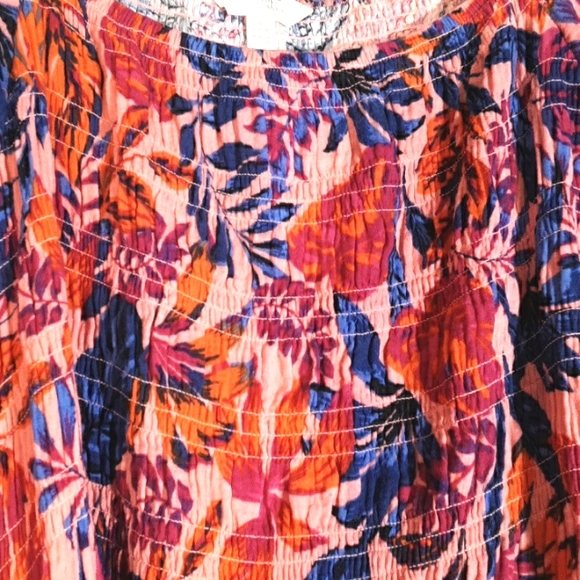 Terra Sky Boho Pink Red Blue Short Sleeve Print Dress 5X - Picture 3 of 5